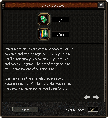 Metin2 Okey Card Game Event UI panel