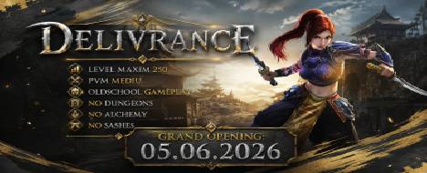 DelivranceMT2 - Metin2 Pserver Banner | Oldschool | Max Lv 250