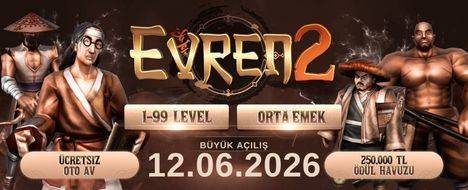 Evren2 / 1-99 Orta Emek / Ücretsiz Oto Av - Metin2 Pserver Banner | Oldschool | Max Lv 99