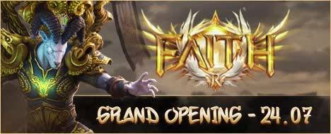 Faith - Fast Progression Server | 24.07 - Metin2 Pserver Banner | Middleschool | Max Lv 120