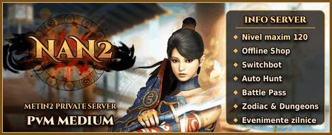 NaN2 – Tvoje legenda začíná tady. PvM Lv120 - Metin2 Pserver Banner | Middleschool | Max Lv 120